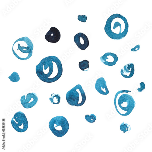 Hand drawn watercolor pattern background. Isolated on white background.