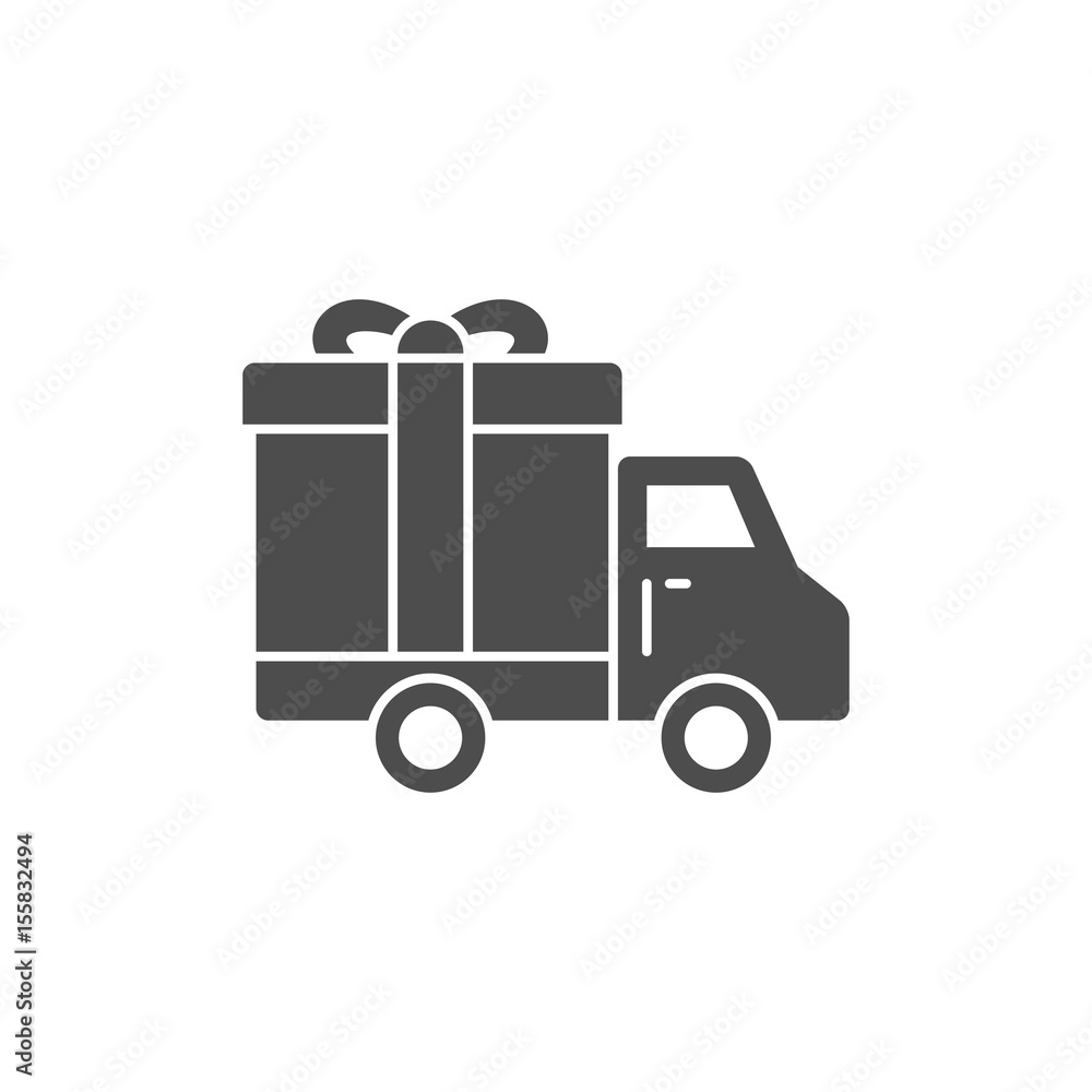 Truck delivey gift box icon Truck delivey gift box icon