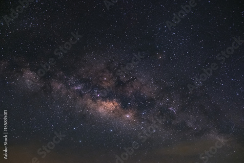 milky way galaxy at phitsanulok in thailand. Long exposure photograph.with grain