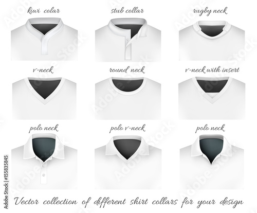 Different collars for your design. Vector illustration.