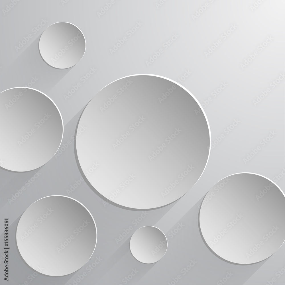 Abstract paper circles of white color in different sizes Abstract paper circles of white color in different sizes