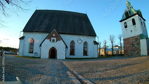 Porvoo, Finland - April, 30, 2017: The Cathedral of the Blessed Virgin Mary of Porvoo / Porvoon tuomiokirkko photo