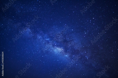 clearly milky way galaxy at phitsanulok in thailand. Long exposure photograph.with grain