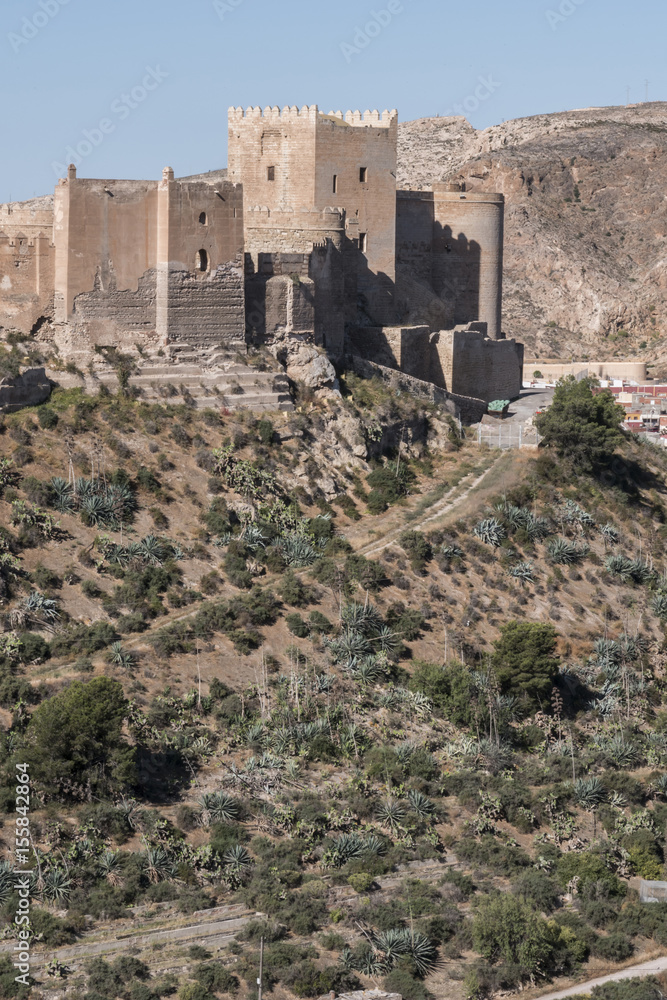 Medieval moorish fortress Alcazaba in Almeria, Eastern tip is the bastion of the outgoing, Andalusia, Spain