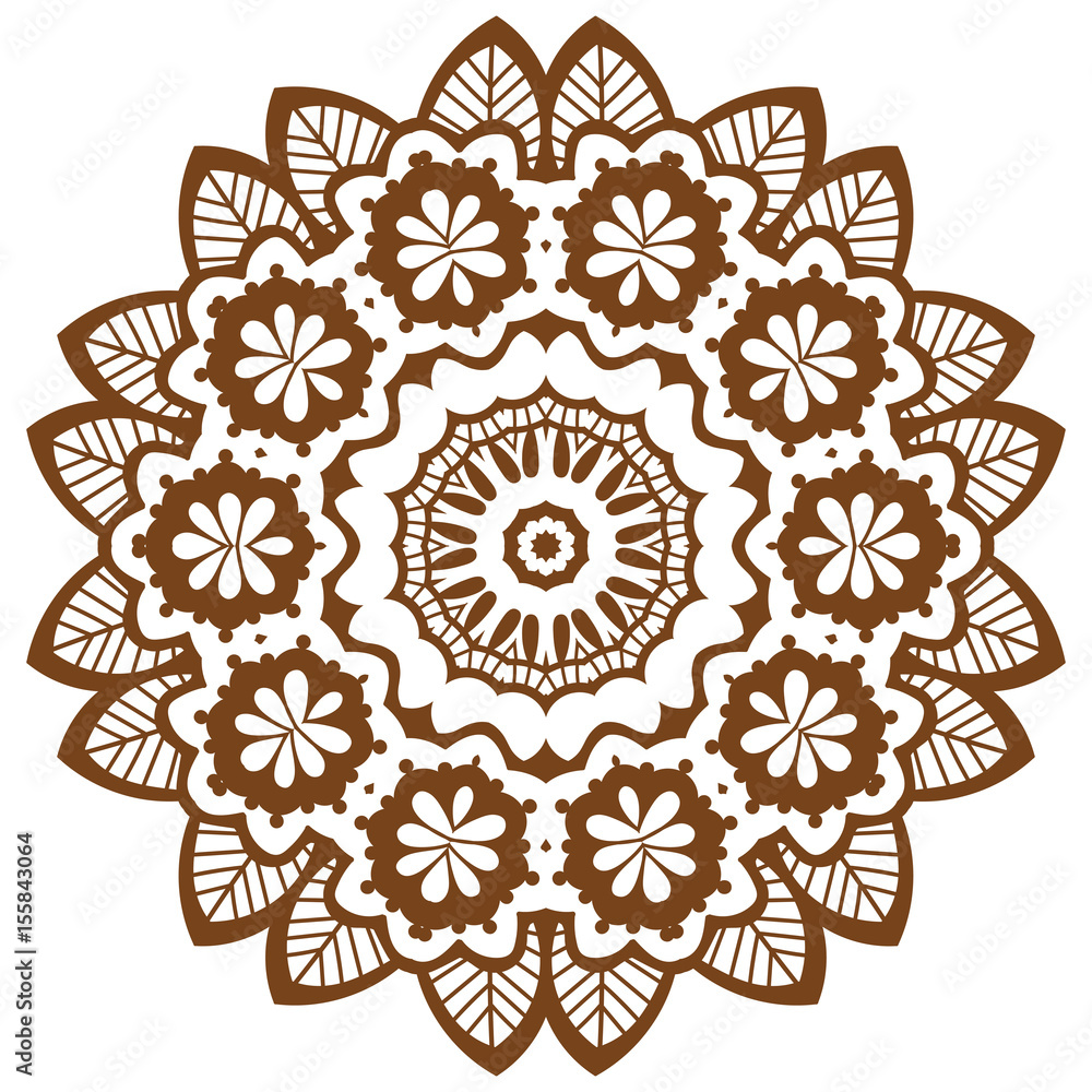 Round brown mandala. Round brown mandala.