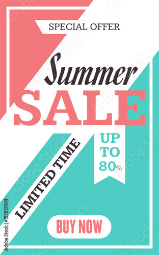 Social media summer sale banner. Vector illustrations for website and mobile website banners, posters, email and newsletter designs, ads, promotional material.