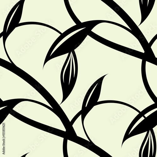 Continuous pattern of intertwining black vines.