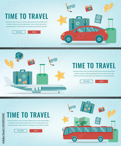 Travel banners. Summer holidays. Travel and tourism concept. Vector