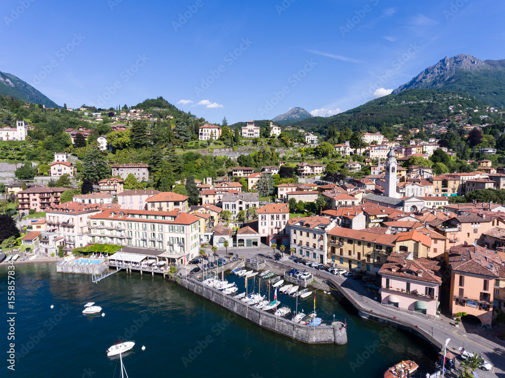 Village of Menaggio - Port and boats - Como lake in Italy