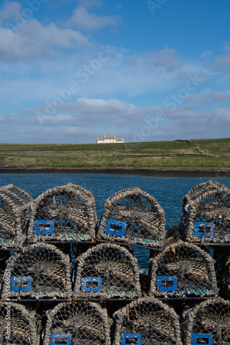 Scene across the harbour and water Stromness, Orkney