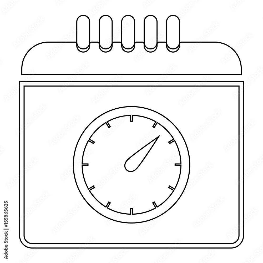 Calendar with a clock the black color icon . Calendar with a clock the black color icon .