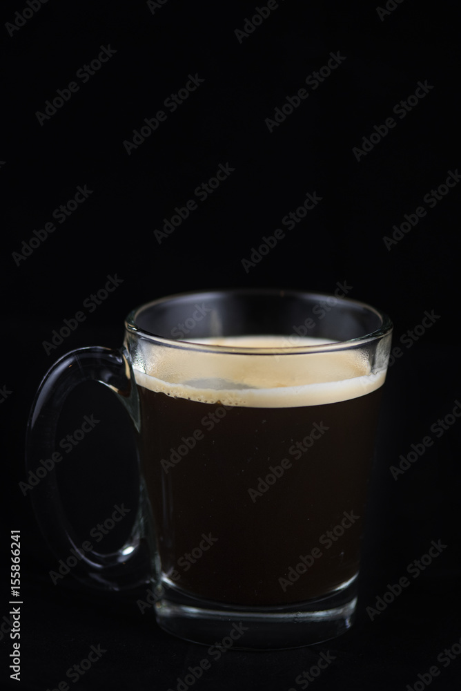 Black hot coffee with coffee bean Black hot coffee with coffee bean