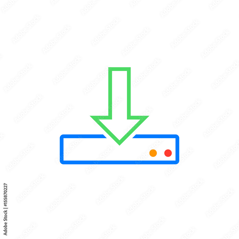 Download line icon, outline vector logo illustration, linear pictogram isolated on white Download line icon, outline vector logo illustration, linear pictogram isolated on white