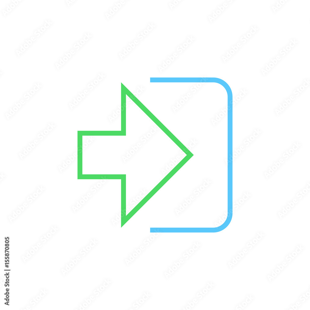 Sign in line icon, outline vector logo illustration, linear pictogram isolated on white Sign in line icon, outline vector logo illustration, linear pictogram isolated on white