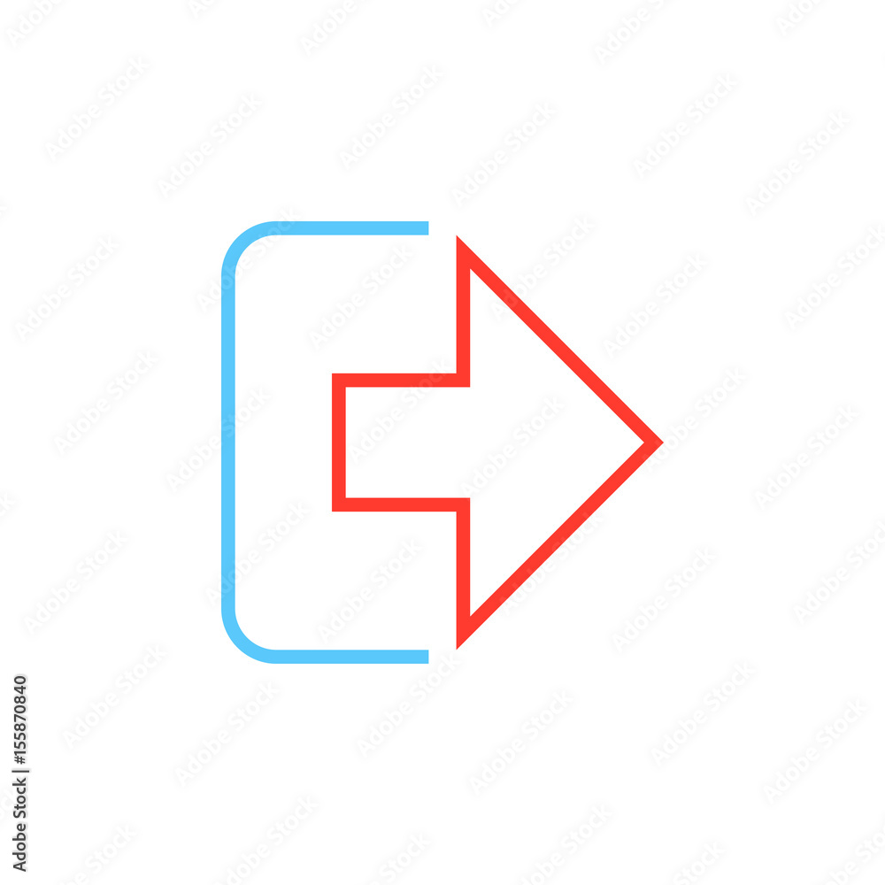 Sign out line icon, outline vector logo illustration, linear pictogram isolated on white Sign out line icon, outline vector logo illustration, linear pictogram isolated on white