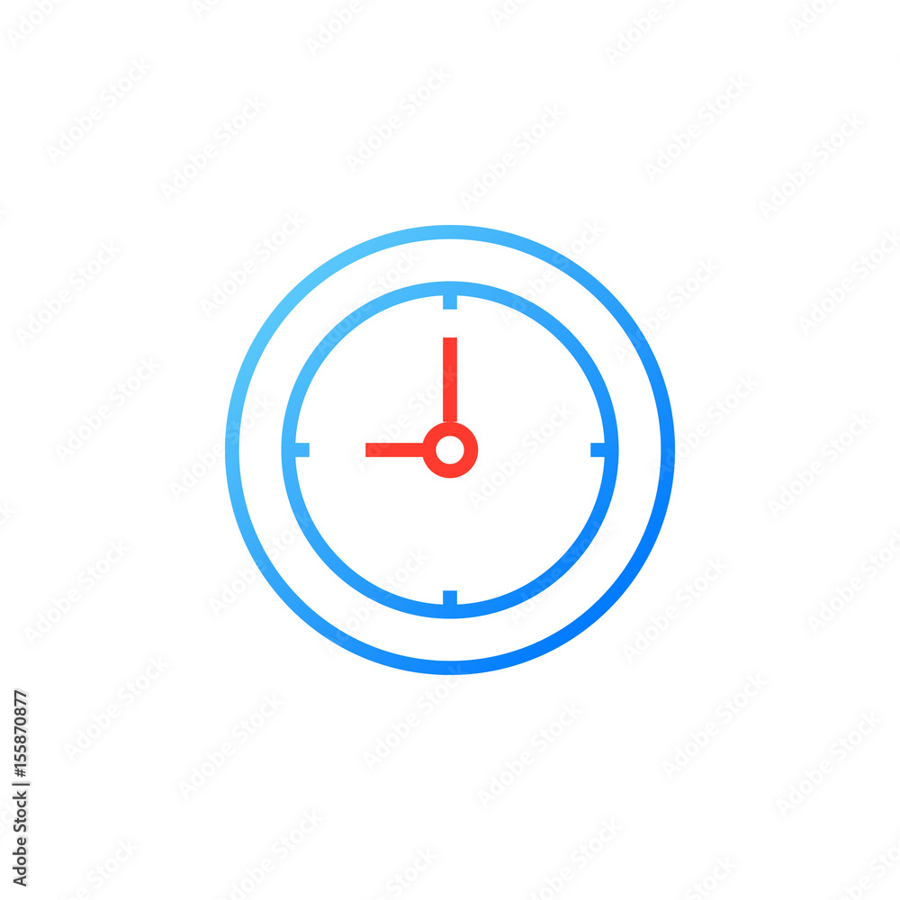 Clock line icon, Time outline vector logo illustration, linear pictogram isolated on white Clock line icon, Time outline vector logo illustration, linear pictogram isolated on white