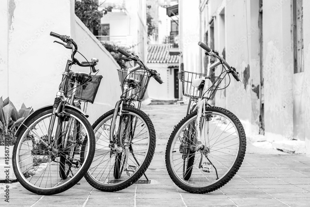 Bicycles, old town - Brick, Brick Wall, City Street, Front Door, Street