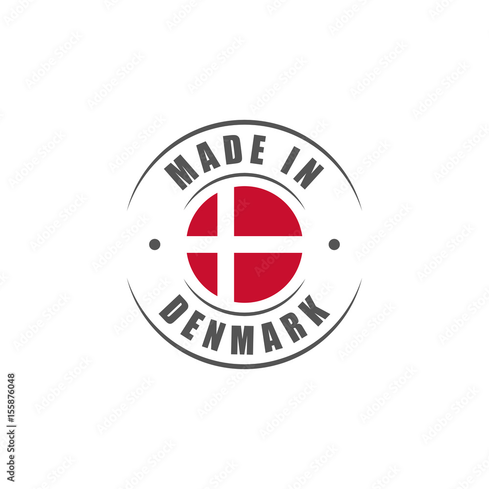 Round "Made in Denmark" label with Danish flag Stock Vector Adobe Stock