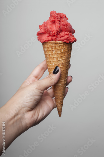 Ice cream in hand