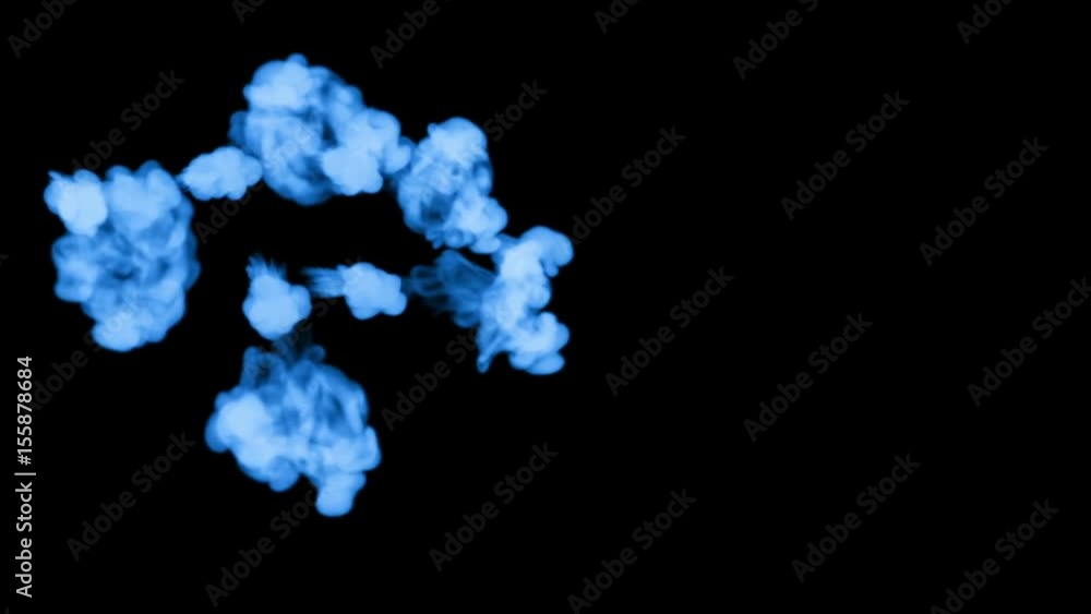 fluorescent blue ink or smoke, isolated on black in slow motion. Blue writing ink mixes in water. Use for ink background, ink effects. Alpha channel is on use luma matte as alpha mask fluorescent blue ink or smoke, isolated on black in slow motion. Blue writing ink mixes in water. Use for ink background, ink effects. Alpha channel is on use luma matte as alpha mask
