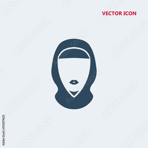 arab woman with hijab vector icon