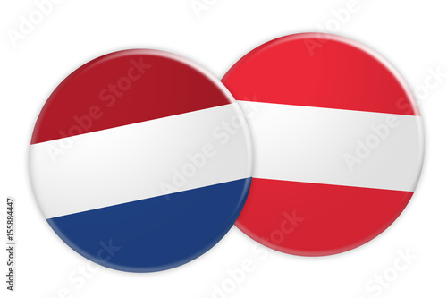 News Concept: Netherlands Flag Button On Austria Flag Button, 3d illustration on white background Free Download News Concept: Netherlands Flag Button On Austria Flag Button, 3d illustration on white background - GFXLoad