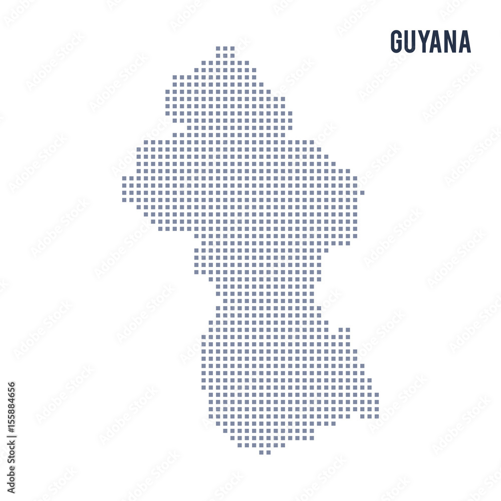 Obraz premium Vector pixel map of Guyana isolated on white background
