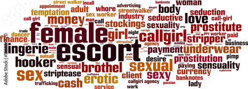Female escort word cloud