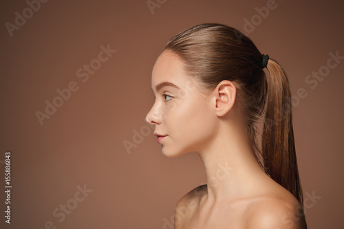 Beautiful woman face portrait close up