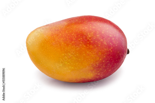 Fresh juicy mango fruit isolated on the white background.
