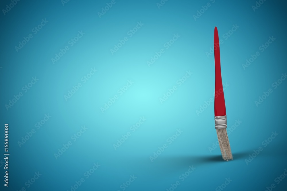Composite image of graphic image of red paintbrush