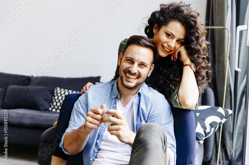 Happy cute couple in love e...
