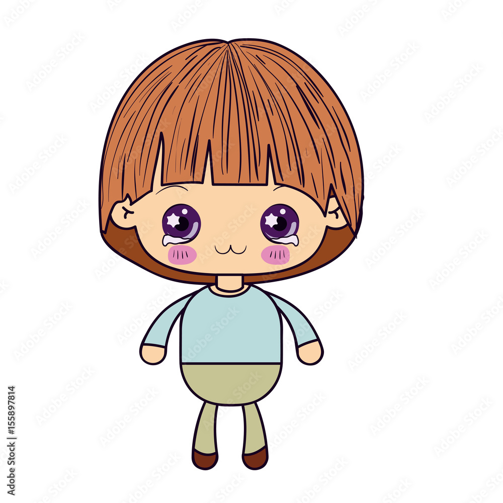 colorful silhouette of kawaii little boy with facial expression depressed vector illustration colorful silhouette of kawaii little boy with facial expression depressed vector illustration