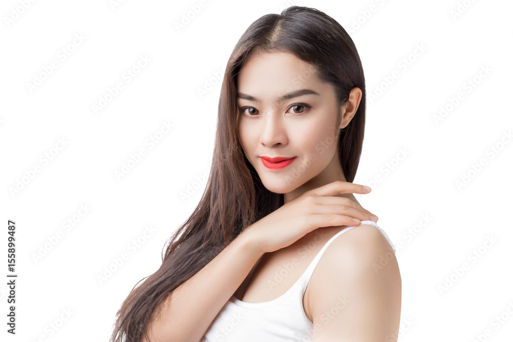 Young beautiful Asian woman with smiley face. Young beautiful Asian woman with smiley face.