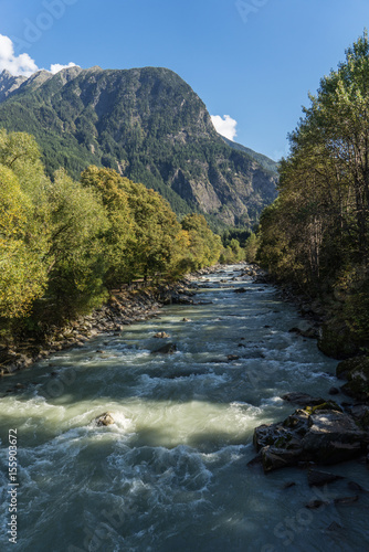   tztal Valley mountain river. Wellerbr  ck.   tztaler Ache  Oetz  Austria  Europe