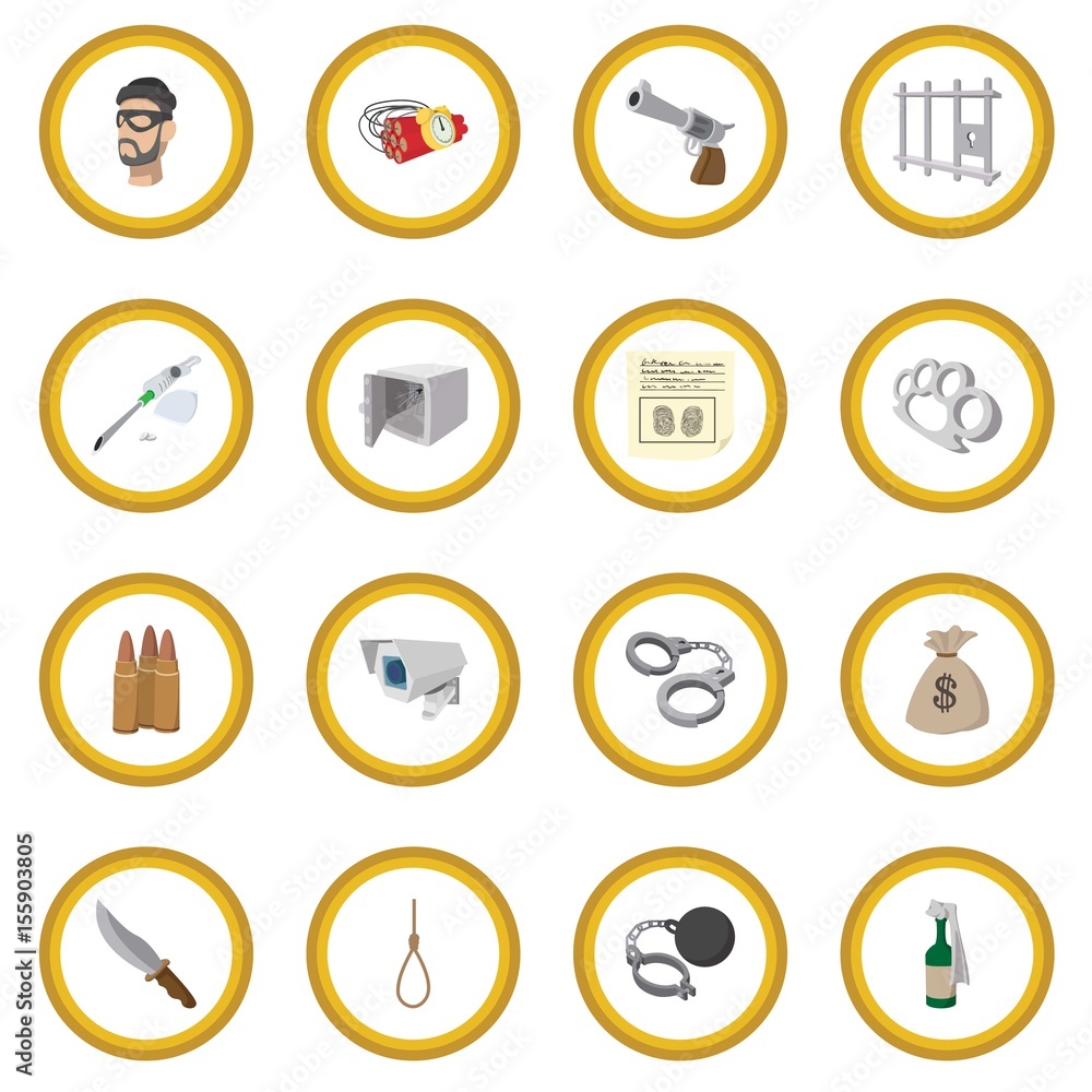 Fototapeta premium Crime cartoon icon circle