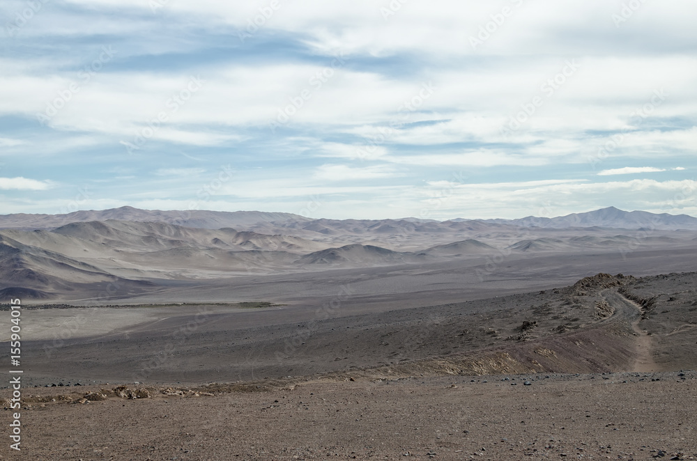 Stunning view to dead lands of the desert