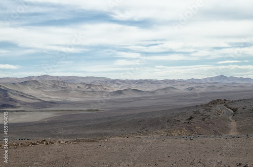 Stunning view to dead lands of the desert