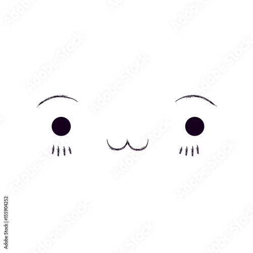 monochrome blurred silhouette of facial expression exhausted kawaii vector illustration