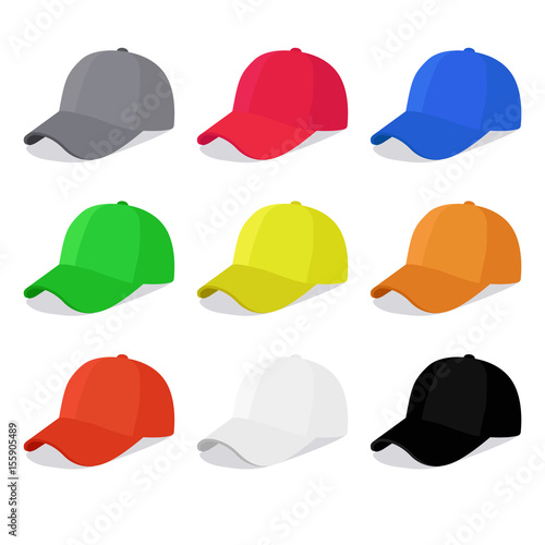 Flat caps set with different colors