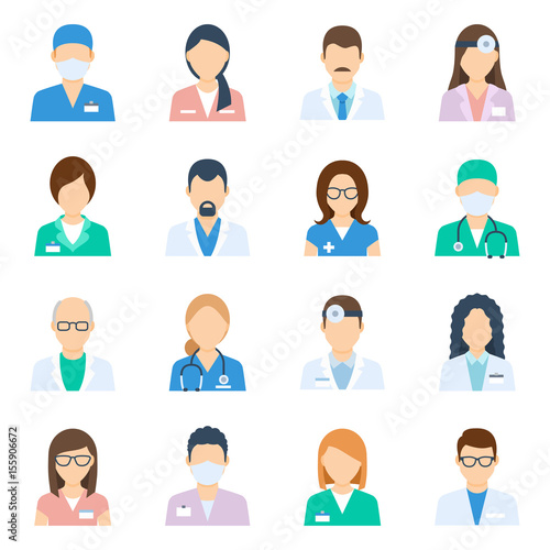 Doctor avatar male and female set