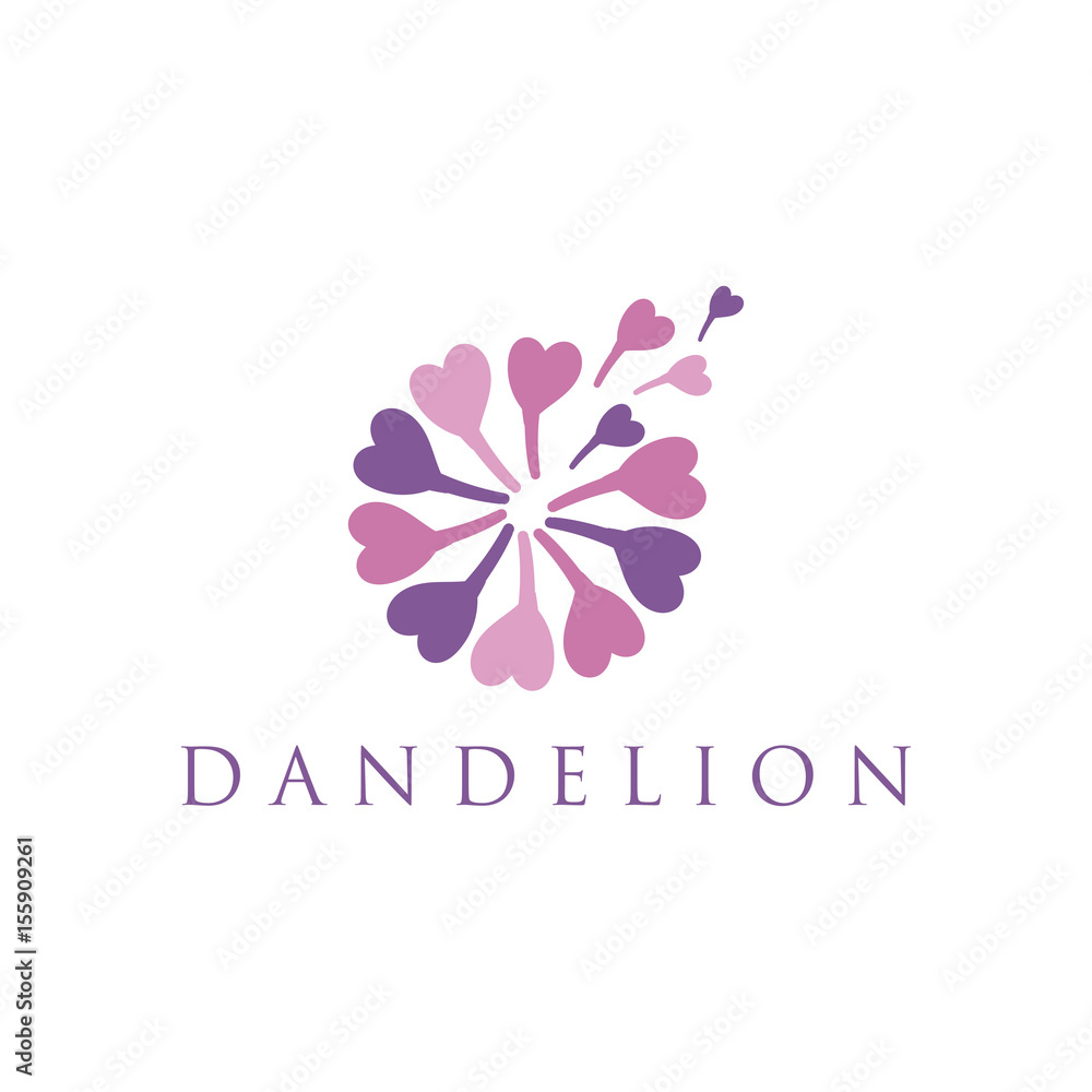Illustration of concept logo of dandelion. Vector Illustration of concept logo of dandelion. Vector