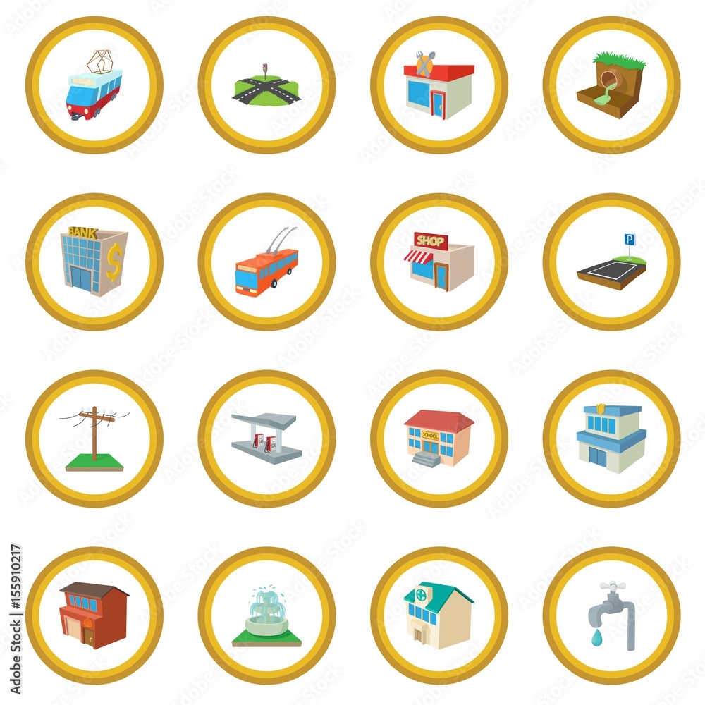 Urban infrastructure icon circle Urban infrastructure icon circle