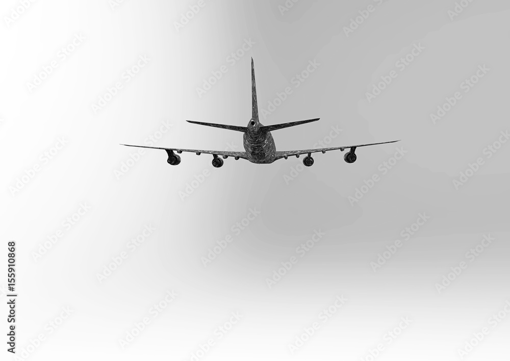 3D render plane 3D render plane