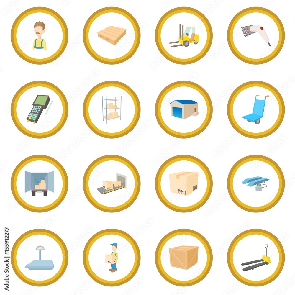 Warehouse logistic storage icon circle Warehouse logistic storage icon circle