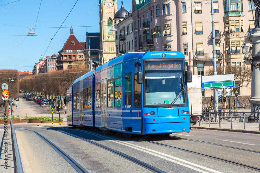 Modern tram in Stockholm