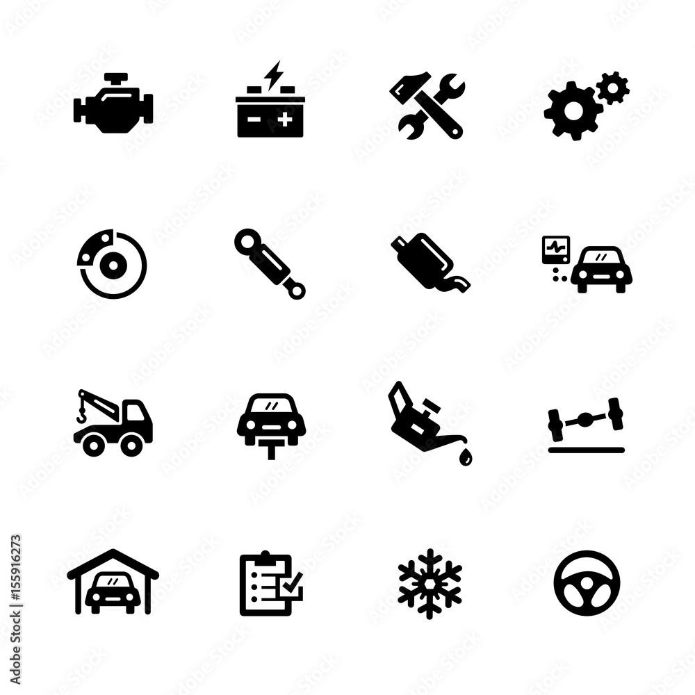 Car Service Icons // Black Series - Vector icons for your digital or print projects. Car Service Icons // Black Series - Vector icons for your digital or print projects.