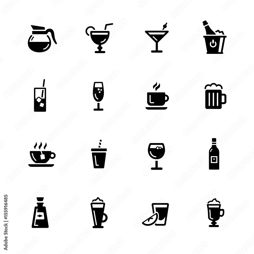 Drinks Icons // Black Series Vector icons for your digital or print