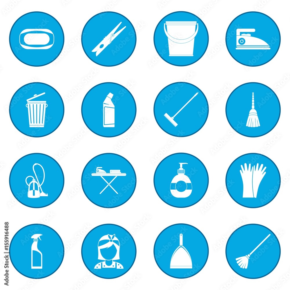 Cleaning icon blue