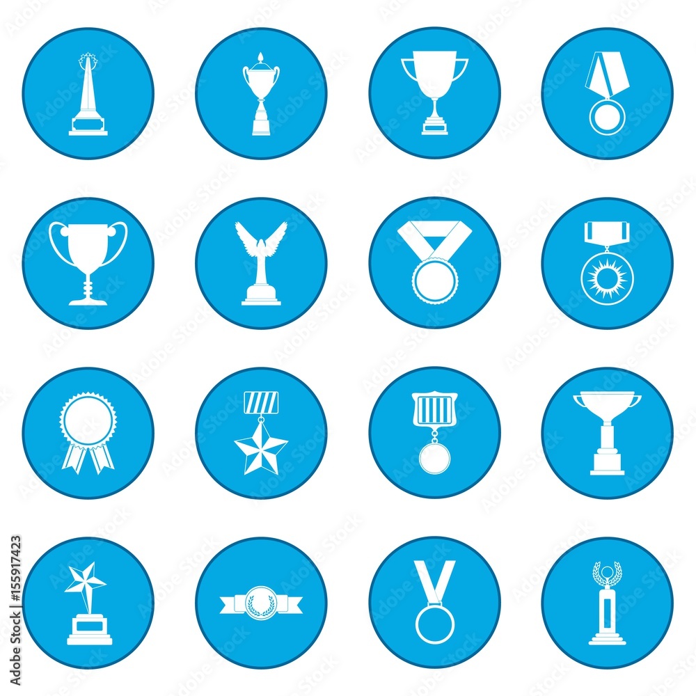 Trophy and awards icon blue Trophy and awards icon blue